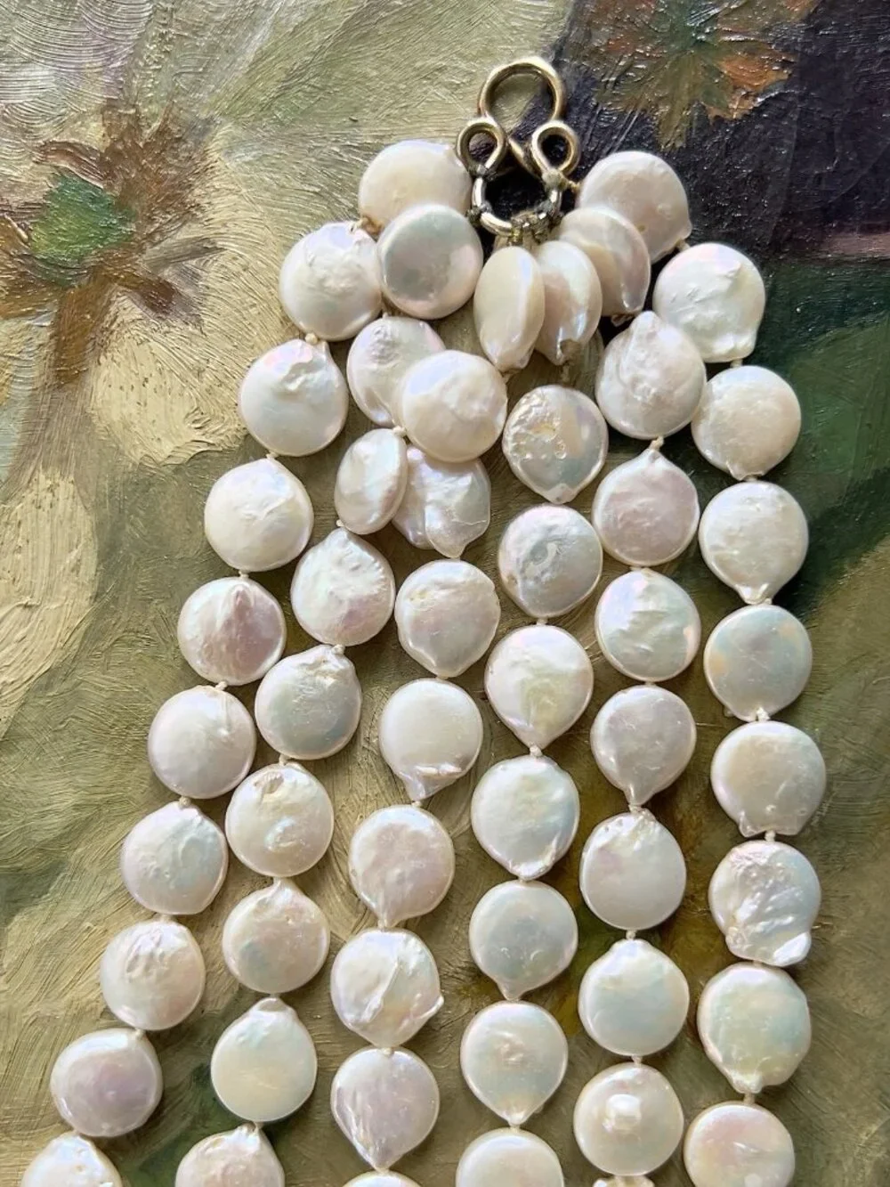 Vintage Six Strand Coin Pearl Necklace - Picture 7 of 12
